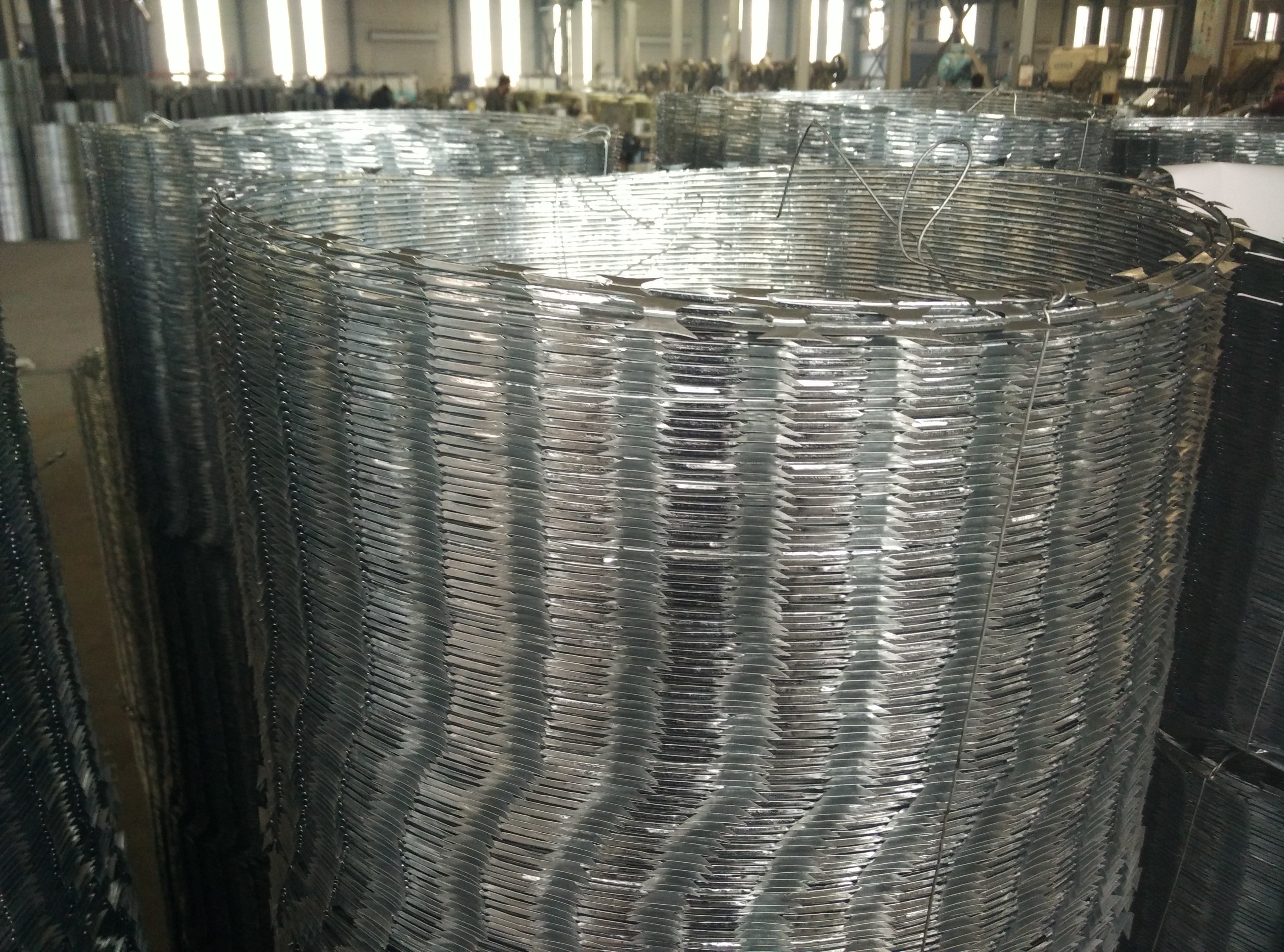 Hot Dipped Galvanized Razor Blade Fencing Wire Barbed 65mm Length CBT 65