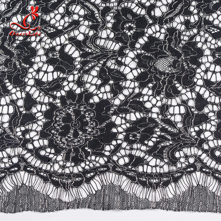 African French Nylon Lace Fabric For Garment Light Color Fastness