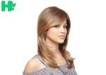 Natural Wave Medium Length Synthetic Hair Wigs For Elegance White Women