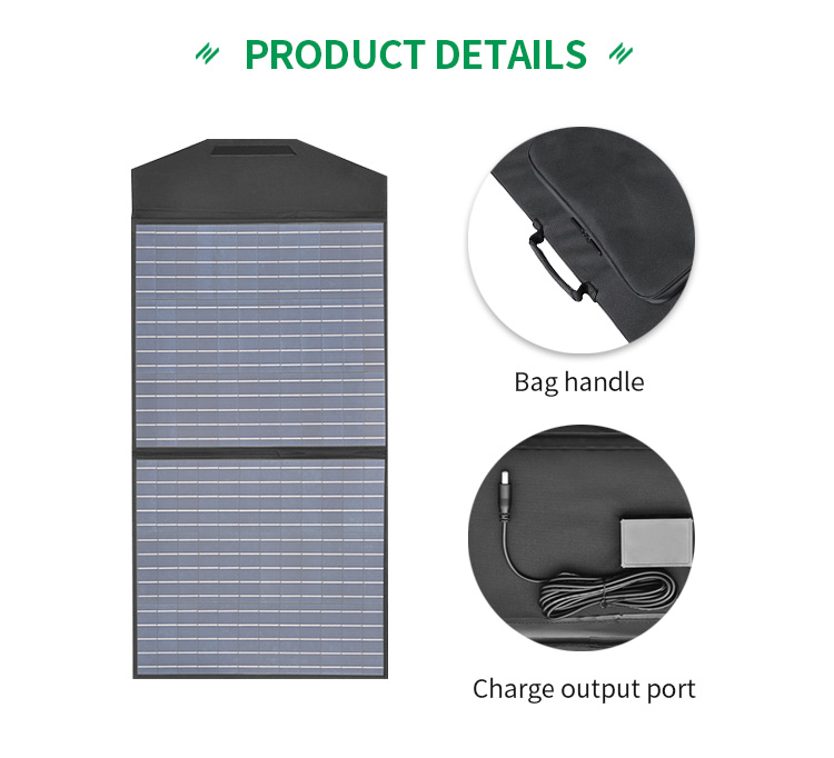 Folding Solar Powered Panel 100w For Outdoor Portable Power Station