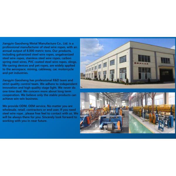 High Tensile Strength 1.5mm Electric Galvanized Steel Wire Rope