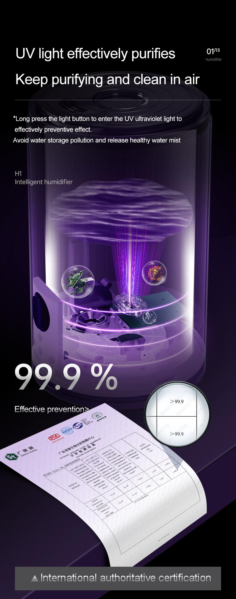 Large Cool-Mist Impeller Humidifier for Bedroom Oem 5L Top Fill Electronic Ultrasonic