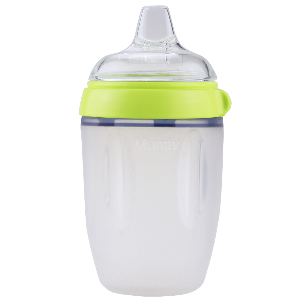 Slow Flow Baby Feeding Bottle Nitrosamine Free 10oz Silicone Sipper Bottle