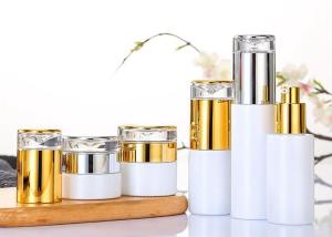 China Pearl White 20-120ml Luxury Cosmetic Bottle Set 30g Face Cream Jar Recyclable wholesale