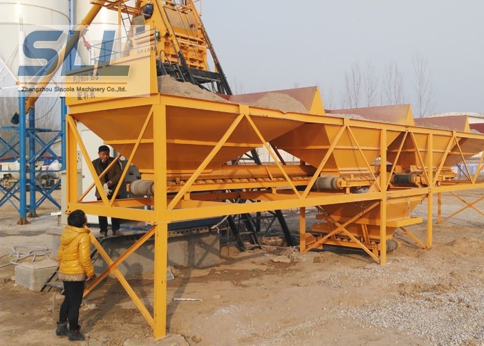 HZS50 Ready Mix Batching Plant , Ready Mix Concrete Plant Without Cement Silo