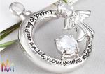 14.5G Moon Shaped Cremation Engraved Necklace Charms