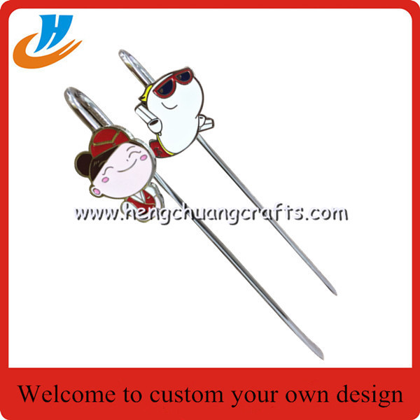 Zinc alloy bookmark,cartoon logo design book mark custom with good quality