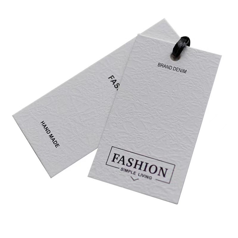 Black Two Pieces Custom Kraft Hang Tags Marble Gilded Coated Pape Printing