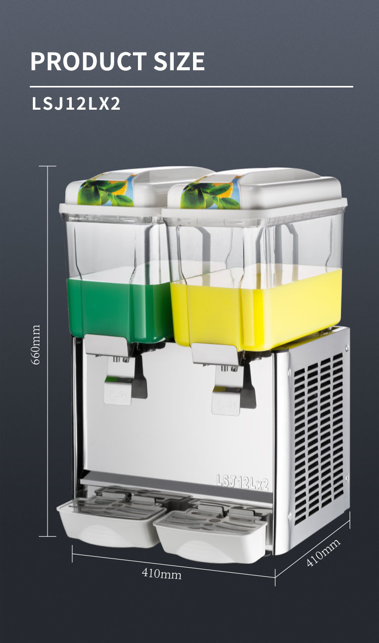 36L Fruit Juice Dispenser MachineL 3 Tanks Stainless Steel Big Volume Jet Spray Juice Machine