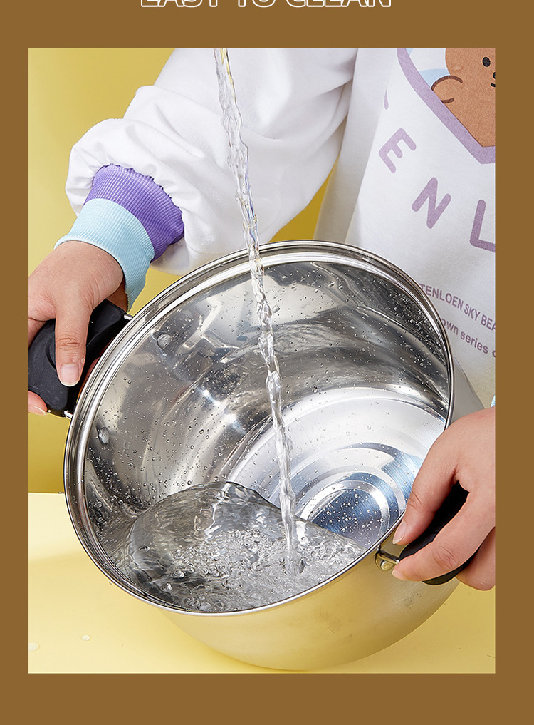 Factory Price Silver Two Layers Stainless Steel Saucepot Food Steamer Pots Soup Pot With Glass Lid