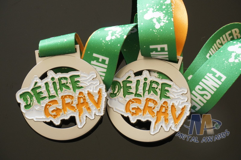 Spray White And Colors Filled Custom Award Medals For Business Gift
