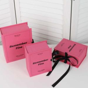 China Custom Printed Folding Gift Paper Box Pink Color wholesale