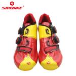 OEM Road Racing Bicycle Shoes , Red Road Cycling Shoes Good Shock Absorption