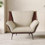 Solid Wooden Frame Velvet Fabric Chair Modern Beige Velvet Dining Chairs