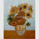 Countryside Vincent Van Gogh Oil Paintings Sunflowers with Vienna Gold Leaf 20 x