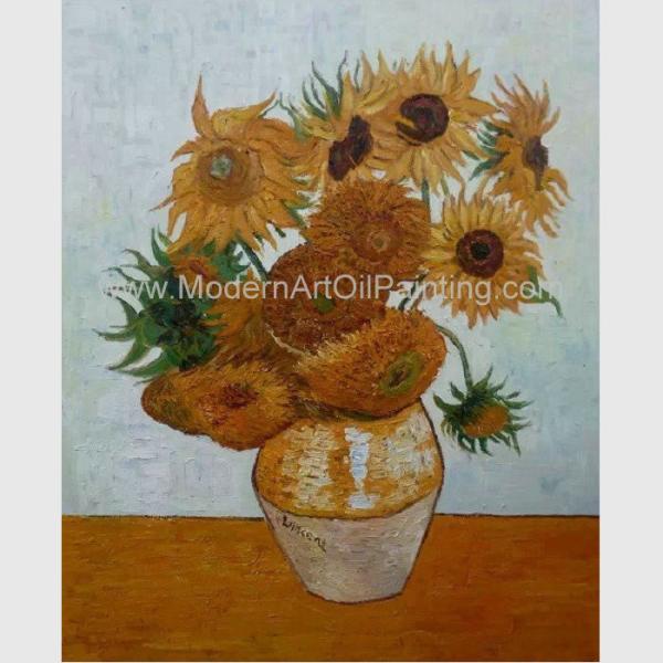 Countryside Vincent Van Gogh Oil Paintings Sunflowers with Vienna Gold Leaf 20 x