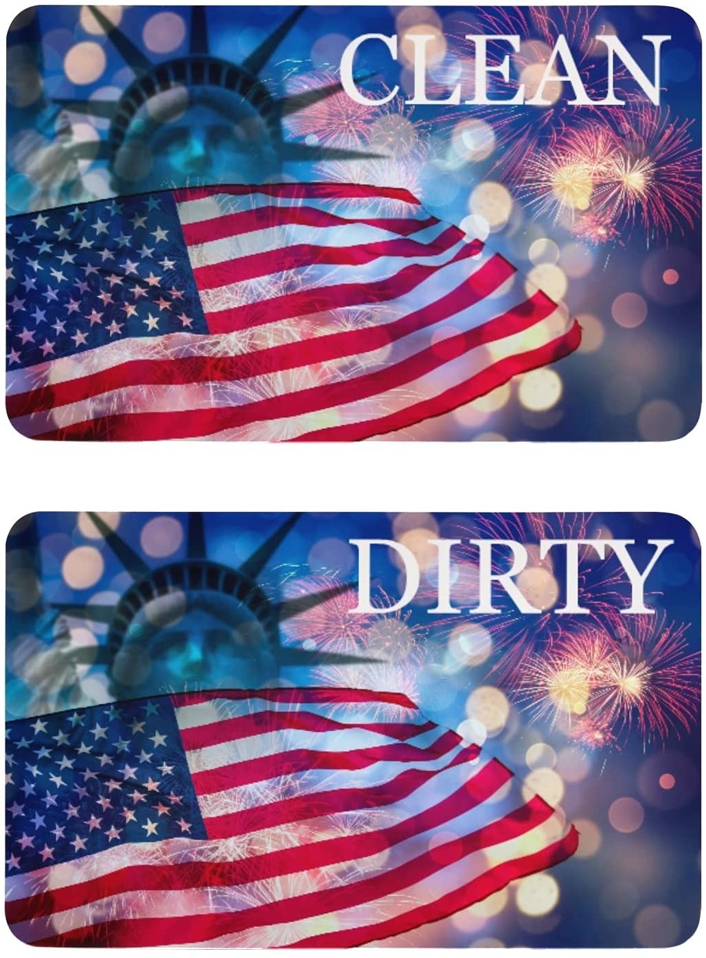 Custom Kitchen Clean And Dirty Magnets Double Sided Dishwasher Magnet 4*2.5inch USA Flags