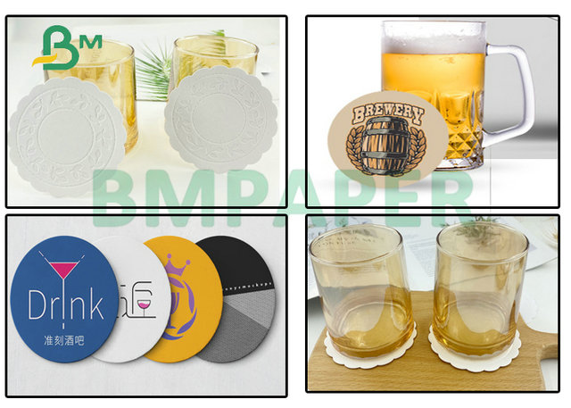 Pure White 1mm 2mm Thickness Absorbent Beermat Board Sheet For Hotel Coaster