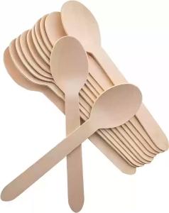 China Biodegradable Disposable Wooden Cutlery Set 100% Eco Friendly Compostable Wooden Food Spoon wholesale