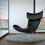 Modern leather imola designer chair easy chair with ottoman living room home