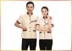 Delicate Handwork Hotel Staff Uniforms Various Colors Slim Fit V - Neck Style