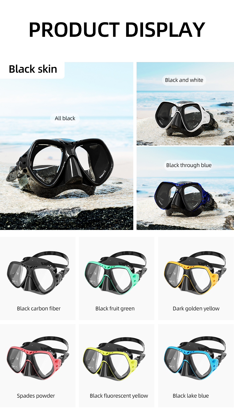 Men'S Scuba Goggles And Snorkel Diving Mask Custom Color