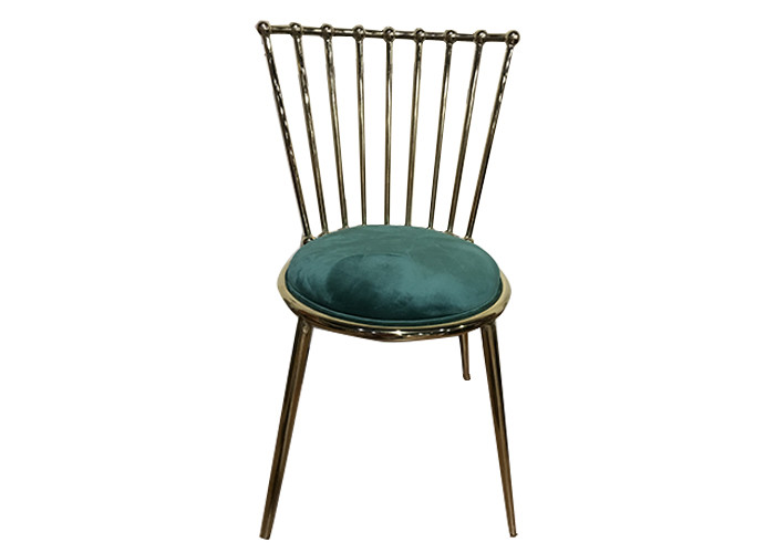 Electroplating Iron Frame 81.5cm Dark Green Dining Chairs