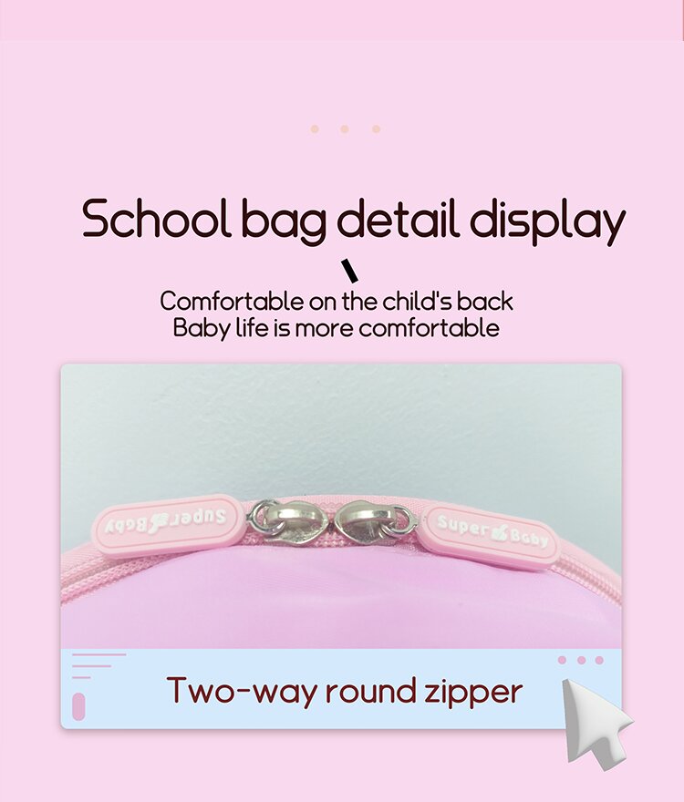 3 Years Custom Logo Cute Kindergarten Backpacks Kids Backpacks Large Capacity Waterproof