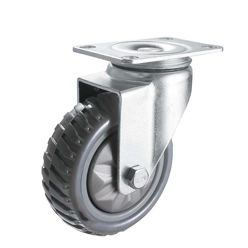 Grey Free Wheel Rubber Plastic Trolley Dustbin Castor Wheel