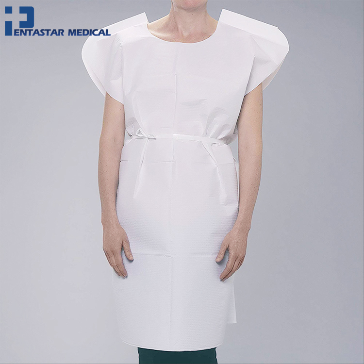 Single Use Paper Exam Gown Without Sleeve For Patient Use