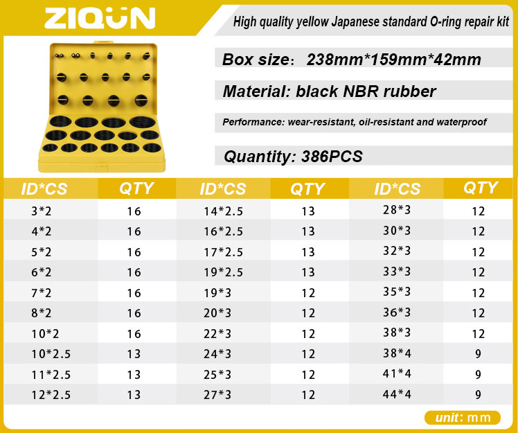 Excavator Forklift China US Japan ROSH Rubber O Rings Kits