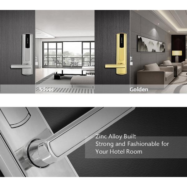 Golden Hotel Room Door Locks With LED Indicating Light 285mm * 70mm