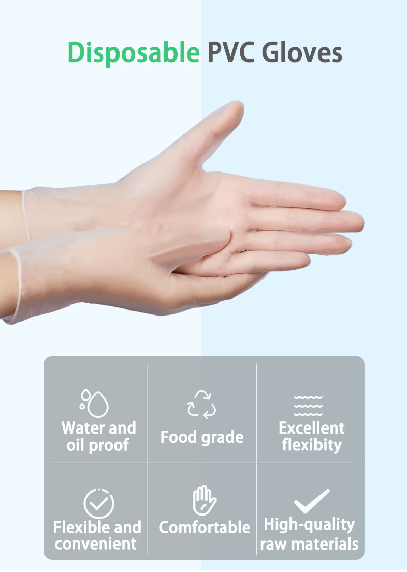 white Pvc Disposable Gloves For Salon And Hospital