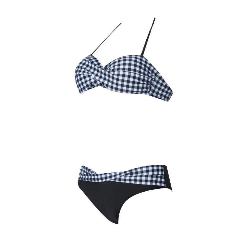 Tiered Layer Tie a Knot Front Top With Low waist Bikini swimsuit high cut