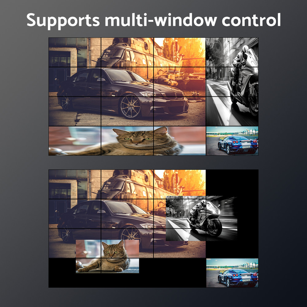 OEM / ODM 4K Video Processor HDMI Matrix Switcher Multiviewer With IR Remote Control