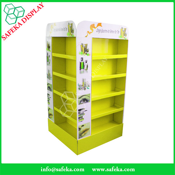 4 ways Portable shelves corrugated merchandise display shelf cardboard display tray rack carton retail make up display