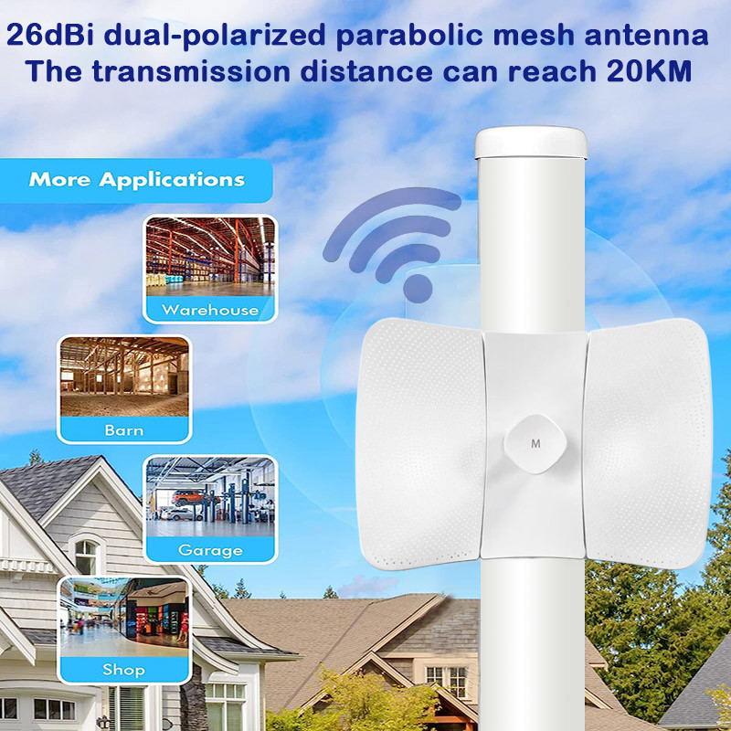 5.8G High Power 20KM Long Distance Wireless Bridge 300Mbps Waterproof