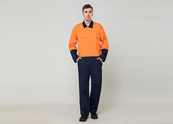 Double Stitching Safety Work Clothes High Visable Orange Jacket Bib Pants Suit