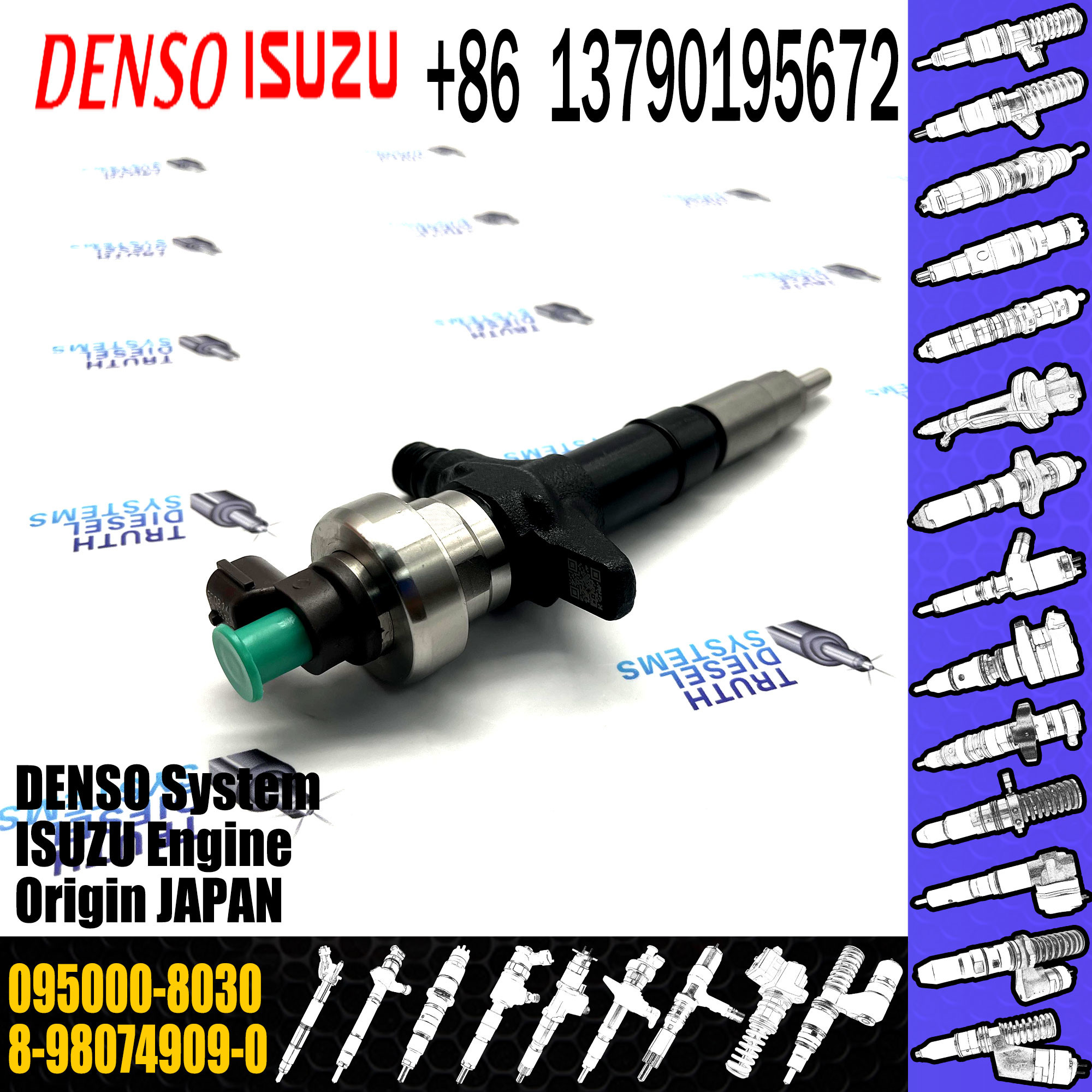Remanufactured Common rail Injector 8-98074909-0 8980749090 095000-8030