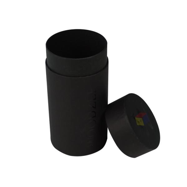 Eco-friendly Customized Matte Black Round Gift Packaging Paper Tube for Essential Oil