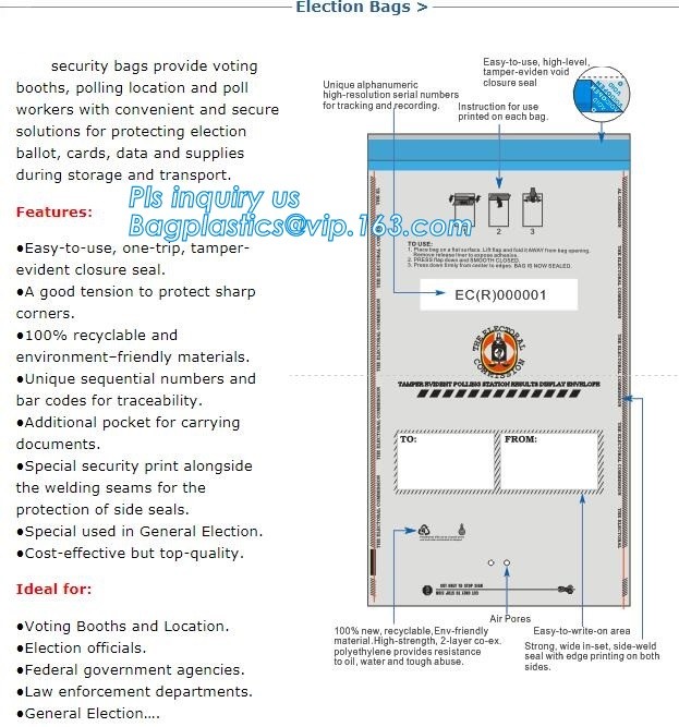 security deposit bags bank deposit bags cash deposit bags, general bank plastic deposit bags supply, Coin and Bank Note