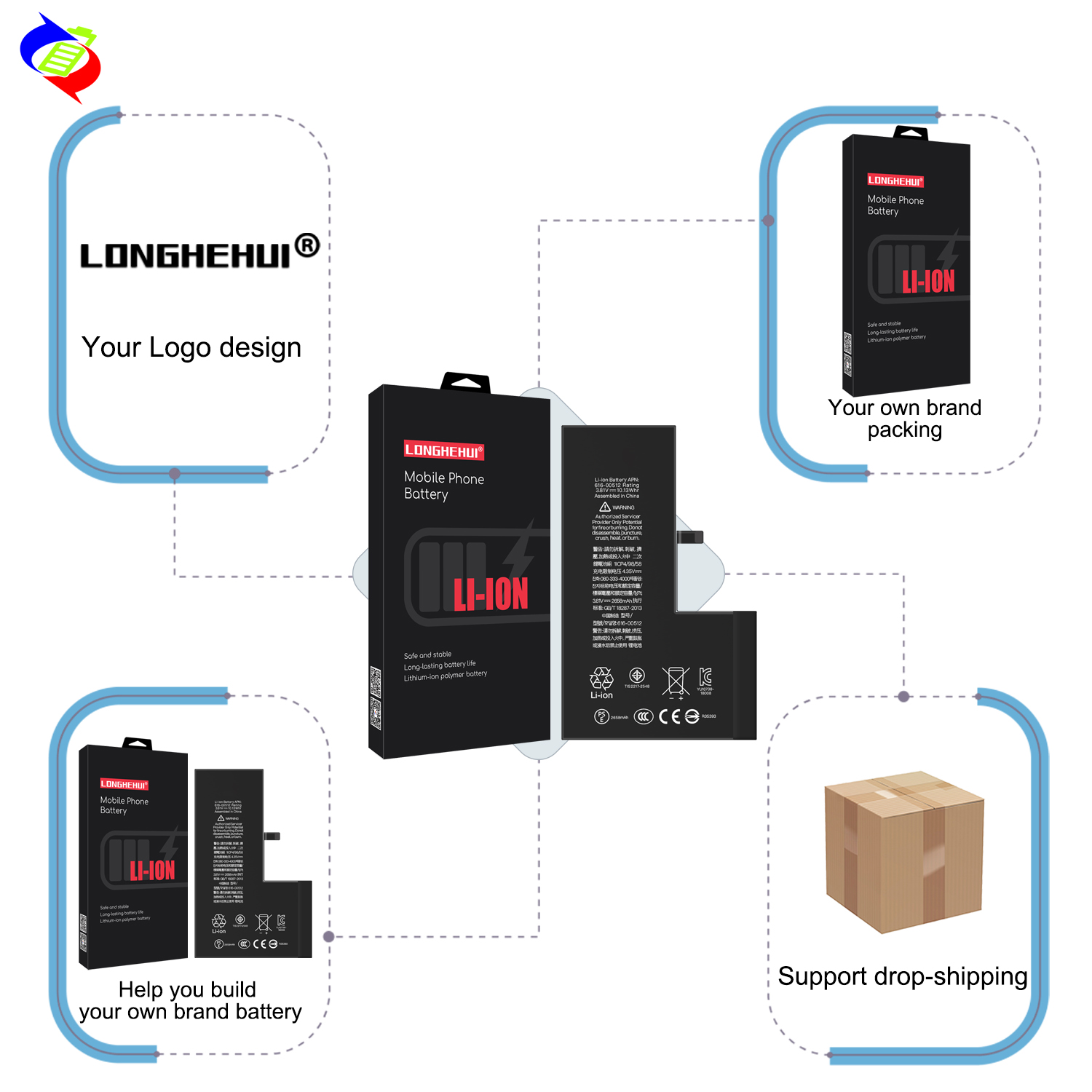 AAA Lithium Polymer Battery for iPhone SE 2016 0 Cycle Cell Mobile Phone Batteries