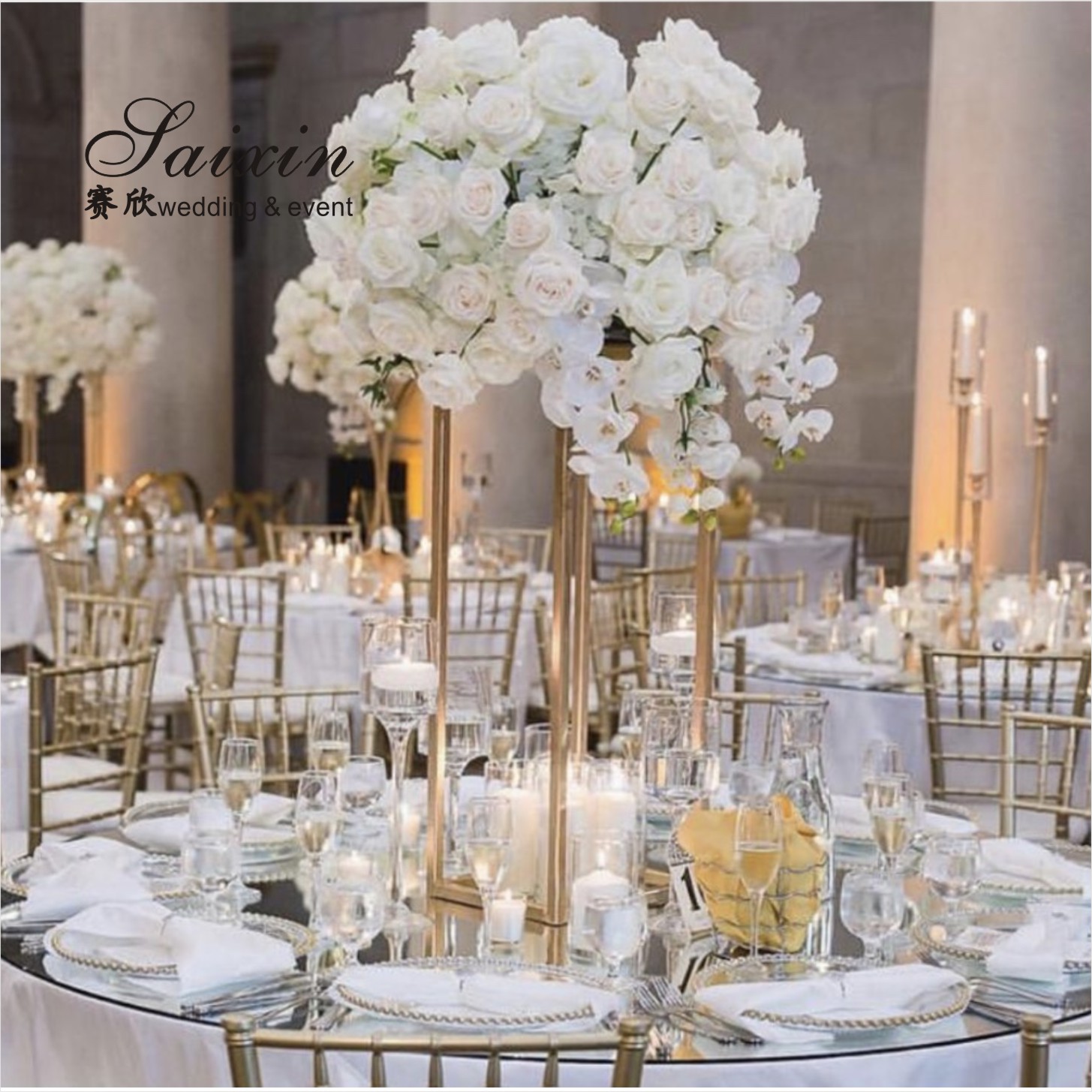 Wedding Decoration Vase For Home Rose Flower 3 Pcs Clear Cylinder Glass 47cm