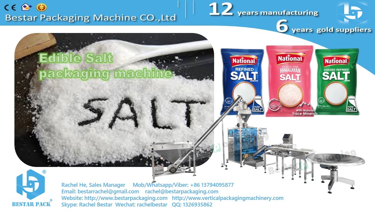 Bestar automatic packing machine for 2kg edible salt pouch packaging BSTV-450DZ