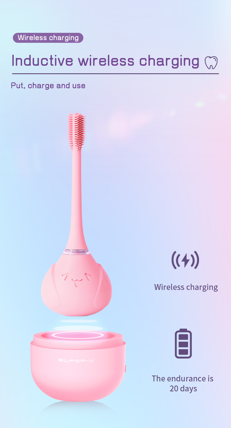 USB-Charged Ultrasonic Sonic Electric Toothbrush For 3-15-Year-Old Kids