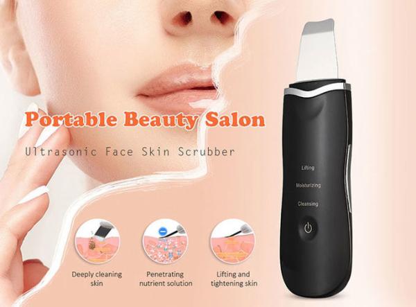 Rechargeable Ultrasonic Skin Scrubber Machine Facial Skin Scraper CE ROHS