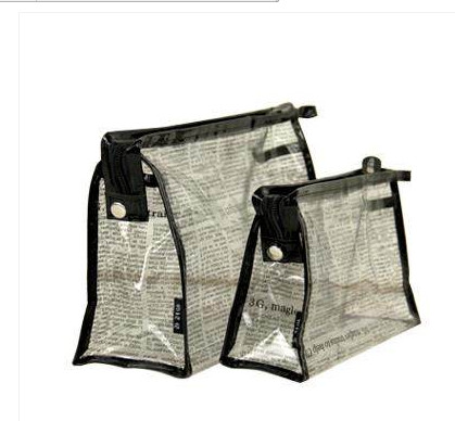 OEM Flower Printing Vinyl Travel Bag , Beautiful Clear Vinyl Makeup Bag