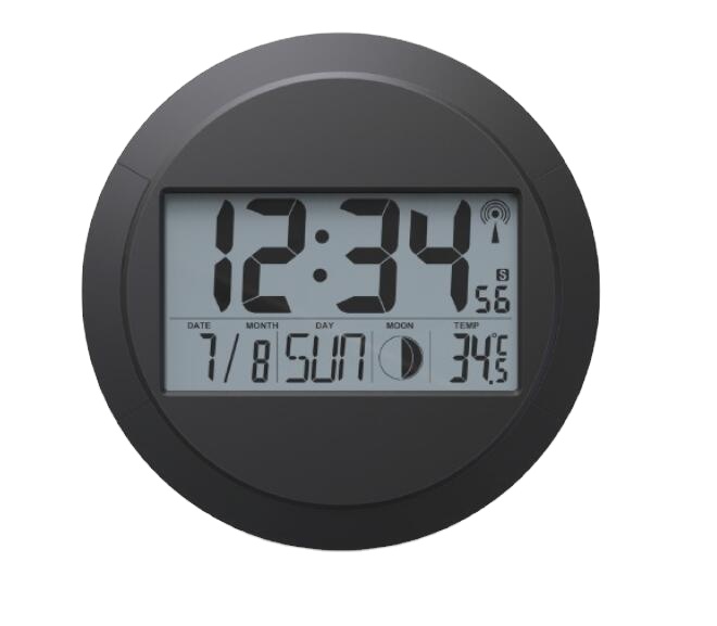 Easy-to-Read RC Wall Clock with Temperature Convenient Weather Display