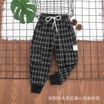 ODM Black And White Grid Girls Full Length Pants