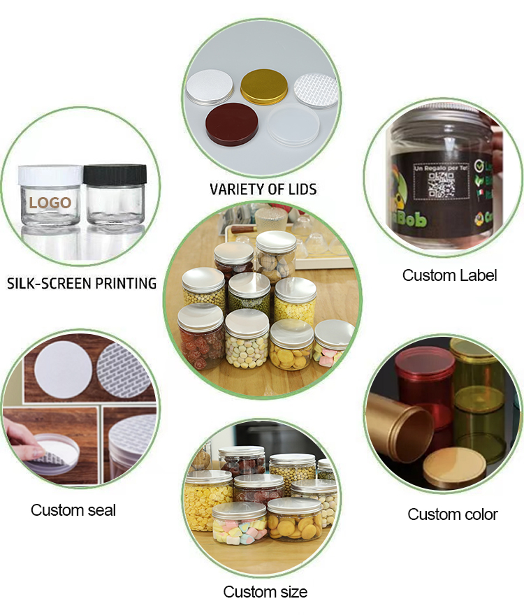 Empty Frosted Pet Acrylic Plastic Face Cosmetic And Packaging Body Butter Lotion Eye Cream Jar Lip Scrub Container With